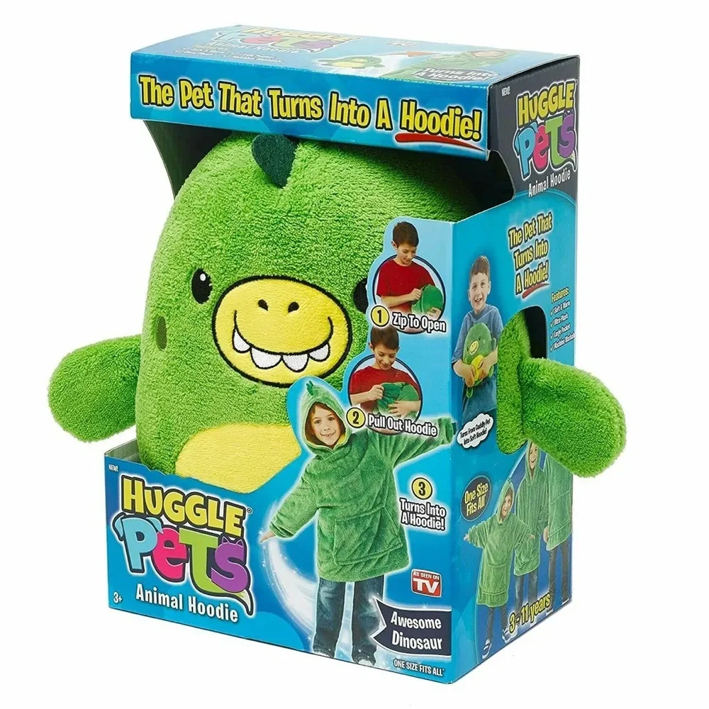 Huggle Pets Green Dinosaur Animal Hoodie Sweatshirt and Plush Toy - Picture 1 of 3